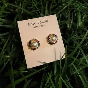 Kate Spade New York Candy Shop Pearl Halo Studs NWT
